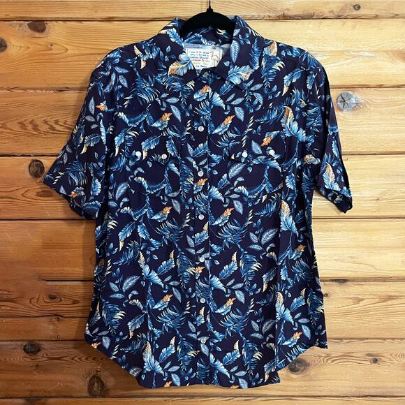 NWT SR vs Sandrine Rose Hawaiian Print Button Up Short Sleeve Shirt - Picture 1 of 5
